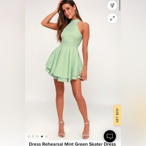 Dress Rehearsal Mint Green Skater Dress M Worn Once